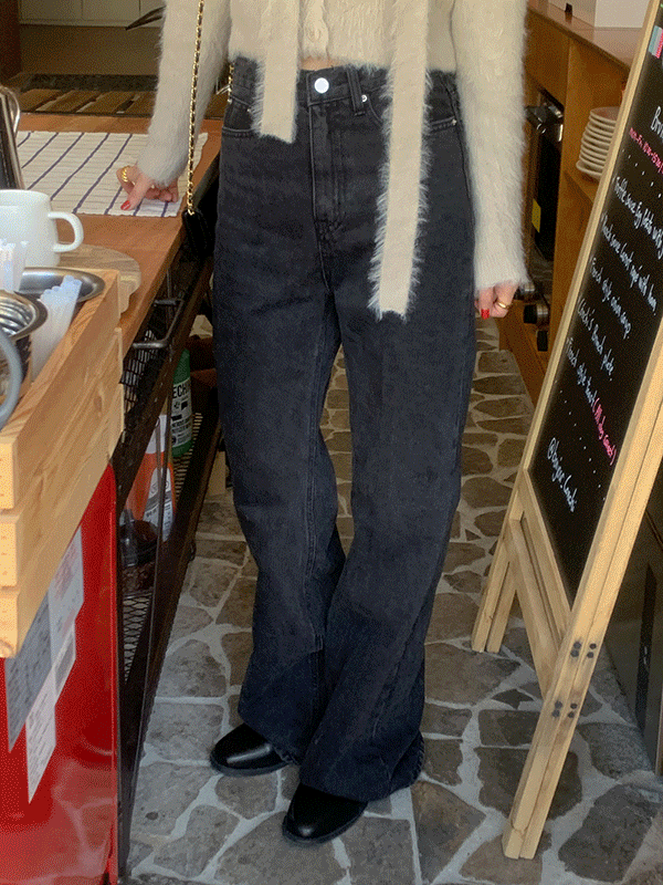 한스 레직기 부츠컷 하이웨스트 슬림 데님 팬츠(2color)