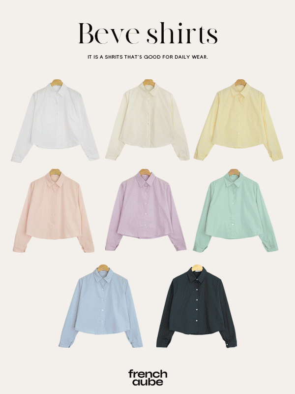[💗후기인증/6천장판매]비브 봄 크롭 파스텔 카라 루즈핏 블라우스 셔츠(8color)